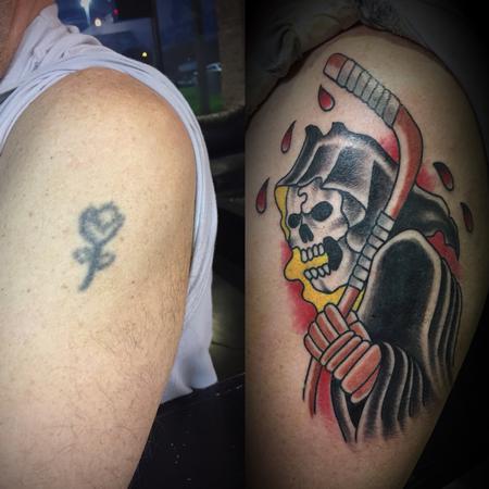 Tattoos - Cover up Traditional reaper - 131362