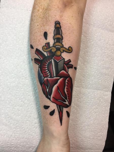 Tattoos - Traditional heart and dagger - 132749