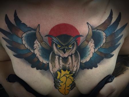 Dylan Talbert Davenport - Owl chest piece 