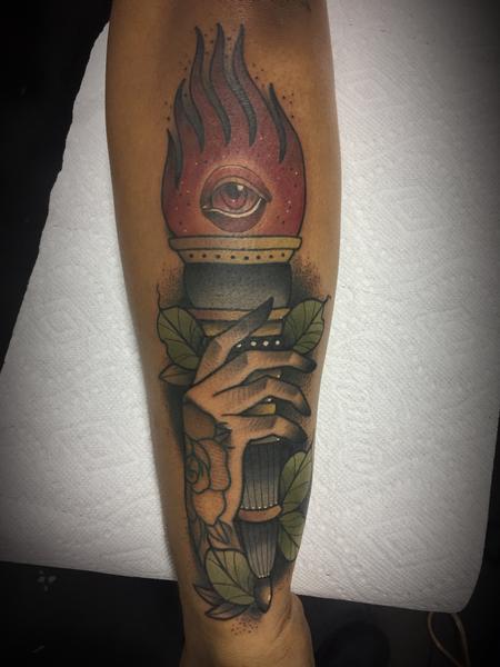 Tattoos - Hand and torch  - 133661
