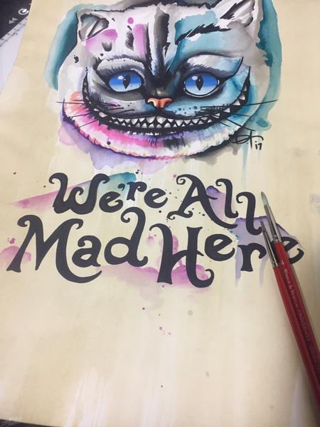 Tattoos - Watercolor Cheshire Cat - 127757