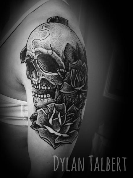 Tattoos - Skull n roses - 130543