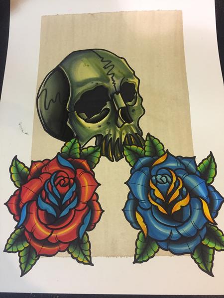 Tattoos - Skull n roses - 127560