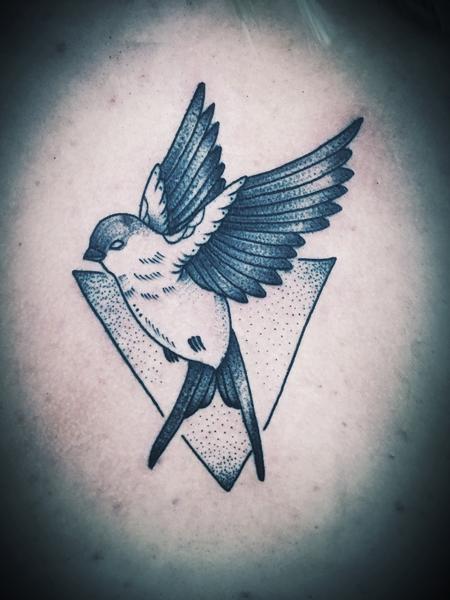 Tattoos - Black work swallow - 129317