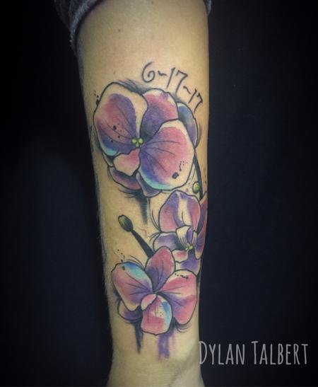 Tattoos - Watercolor orchids - 129091
