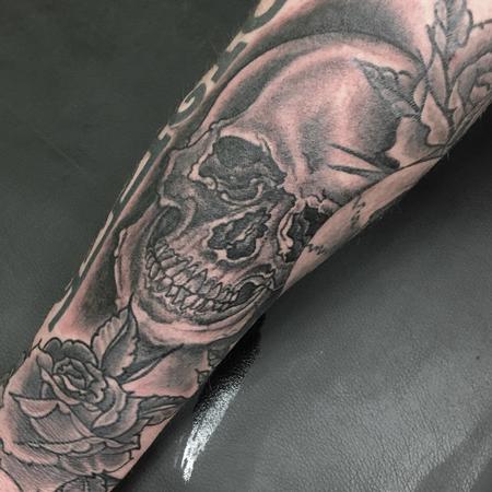 Tattoos - skull and rose - 137324