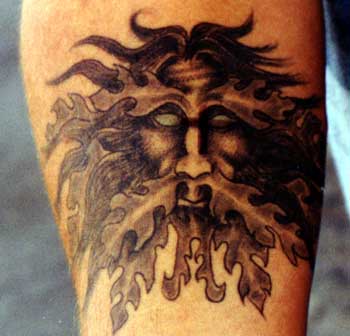 Bad Tattoos - Green Man Face