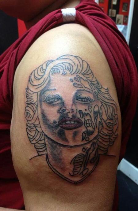 Bad Tattoos - Monroe looking dead.