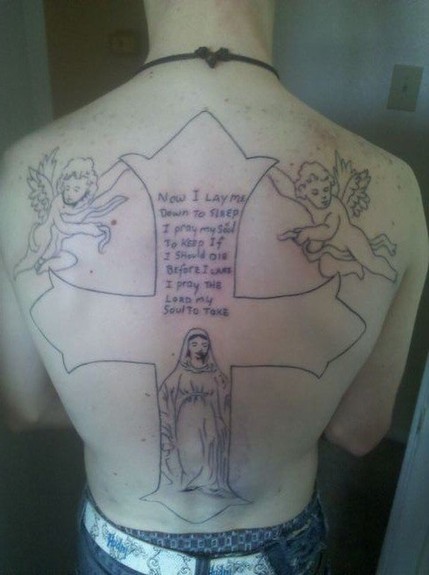 Religious Back Tattoo