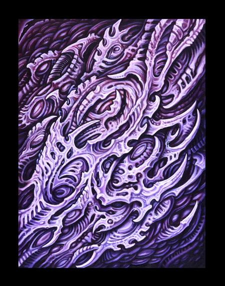 Tattoos - Biomech Oil Painting on Canvas 2017, 18in x 24in - 126912