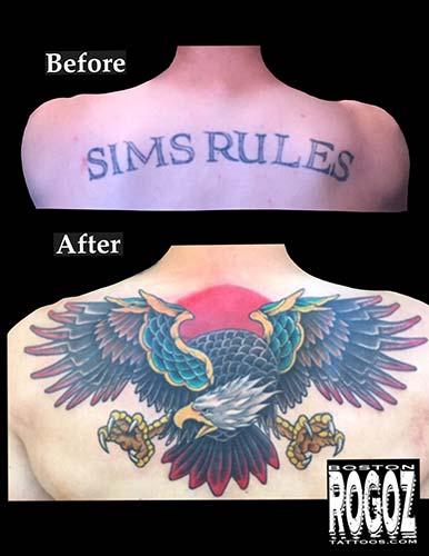 Boston Rogoz - Eagle cover up tattoo
