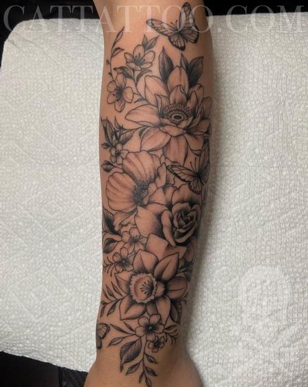 Tattoos - Floral - 146359