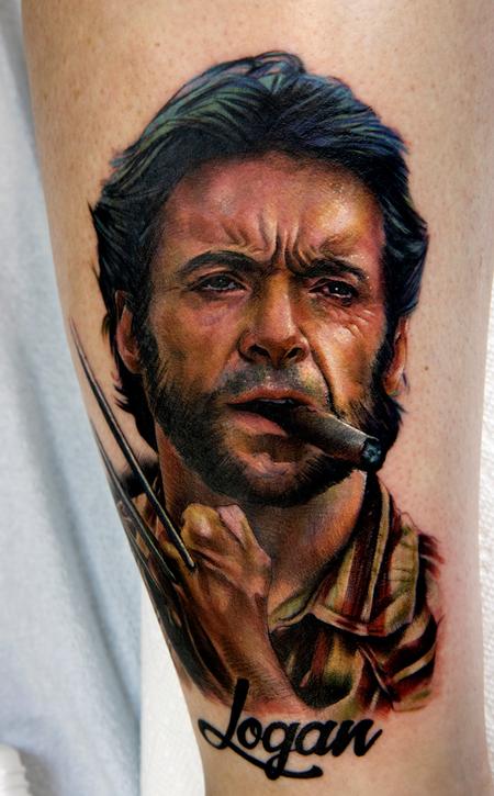 Cecil Porter - Hugh Jackman Color Portrait Tattoo