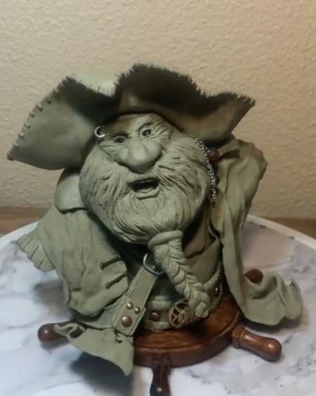 Cecil Porter - Mad Beard, Pirate sculpture.