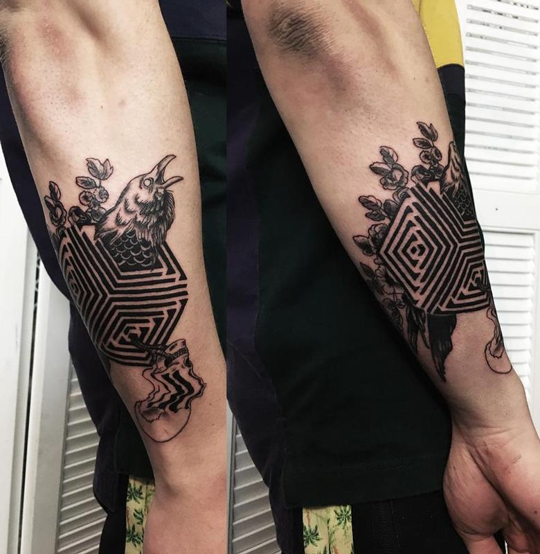 Crimewave Crow MashUp by Nicky Noir Tattoos