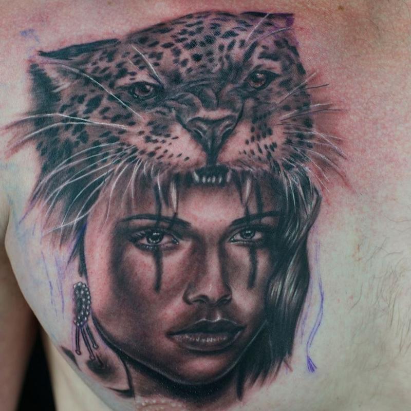 Tattoos - Aztec Jaguar Queen  - 77296