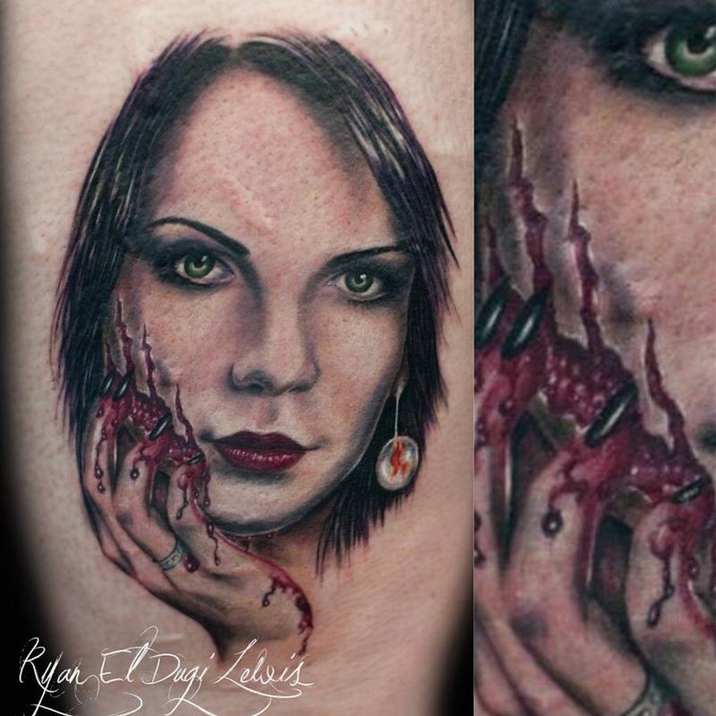 Tattoos - Horror portrait scratch face  - 89545