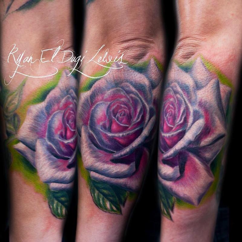 Tattoos - White pink rose tattoo - 97987