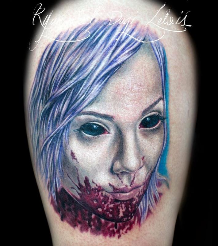 Tattoos - Sexy Zombie girl Portrait  - 77584