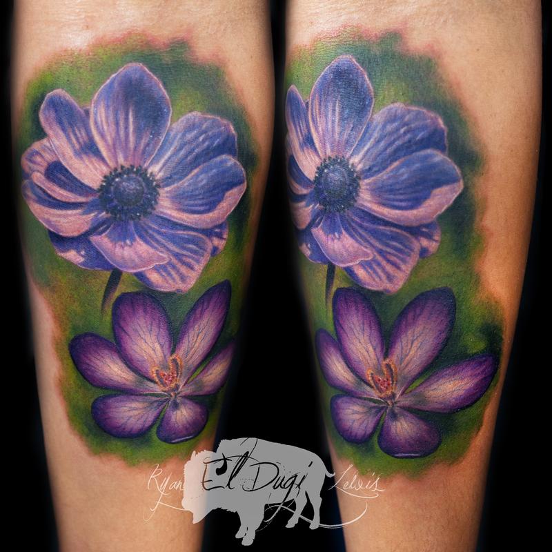 Tattoos - Color Flowers  - 103848