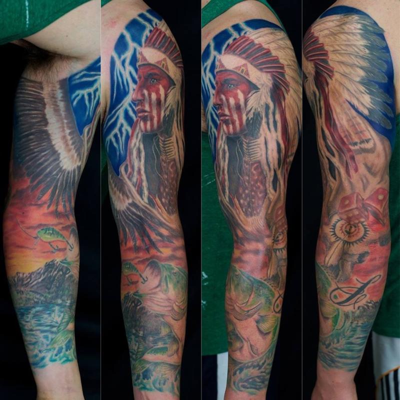 Tattoos - Native Warchief Sleeve  - 79462