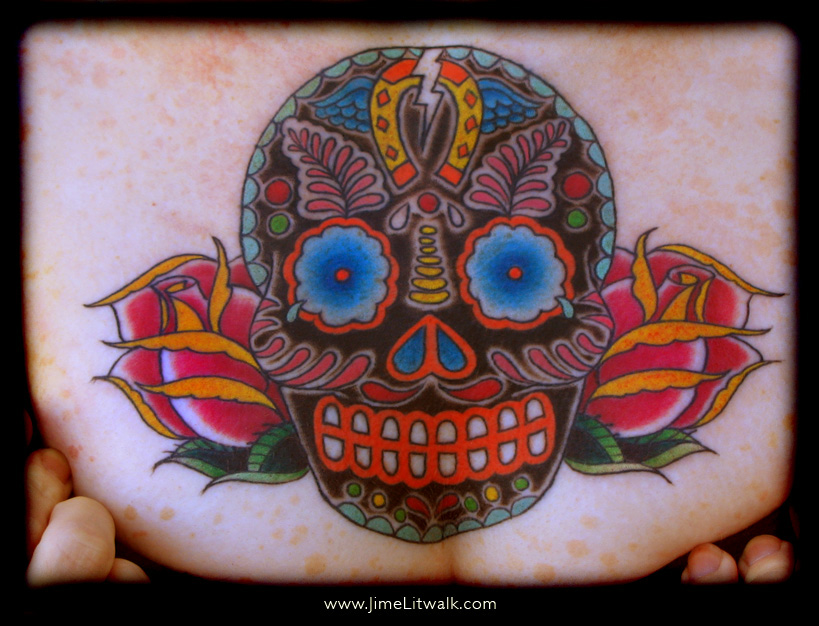 day of dead skull tattoo meaning. Day of the Dead Skull Chest