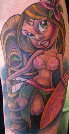Girl Tatoos on Hart And Huntington Tattoo Co    Tattoos   Jime Litwalk   Surfing Girl
