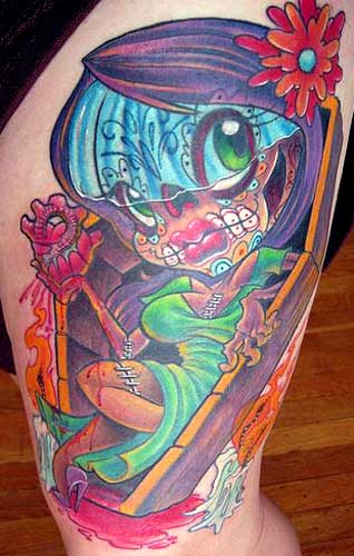 Tattoos Evil Zombie Bride in Coffin Now viewing image 20 of 71 previous