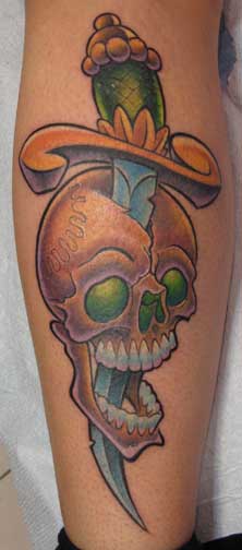 Looking for unique  Tattoos? Skull, and Dagger