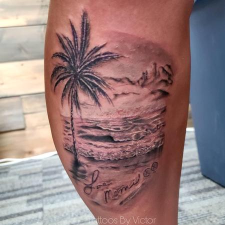 Tattoos - Beach scene and memorial - 142333