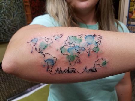 Tattoos - Adventure Awaits Watercolor - 129271