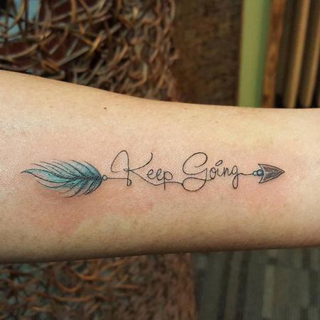 Keep Going Arrow Tattoo Thumbnail