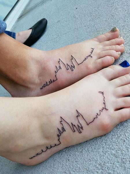 Tattoos - Harry Potter Hogwarts outline with Handwritten Script - 129375