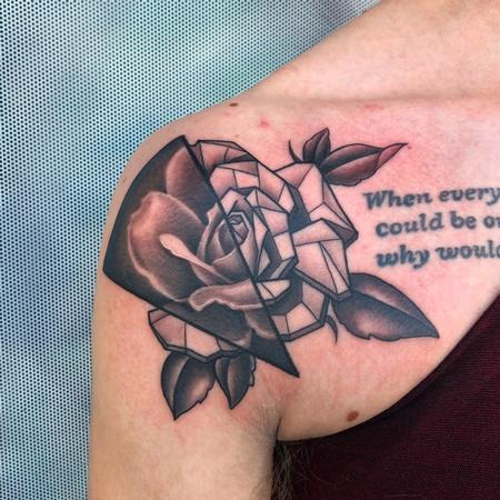 Black and Grey Rose Tattoo Thumbnail