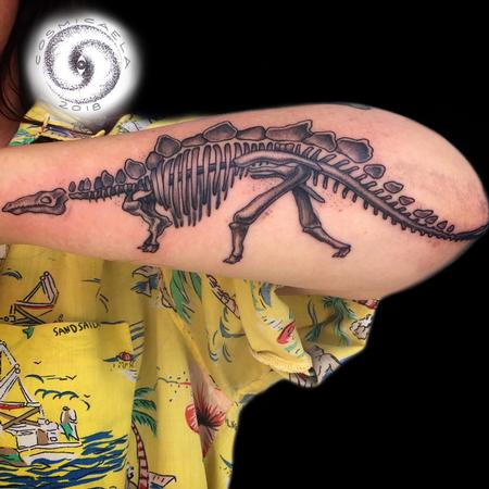 Tattoos - Stegosaurus Skeleton  - 136122