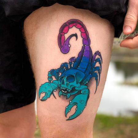 Neotraditional Scorpion Tattoo Thumbnail