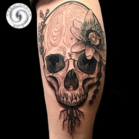 Tattoos - Botanical Skull - 133398