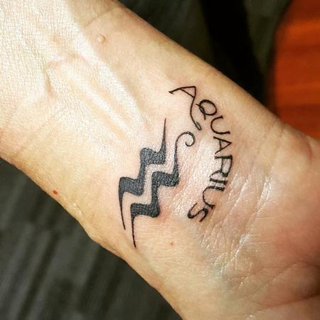 Tattoos - Aquarius Wrist Tattoo - 127015