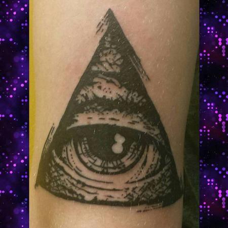 Tattoos - Blackwork All Seeing Eye Tattoo - 127021