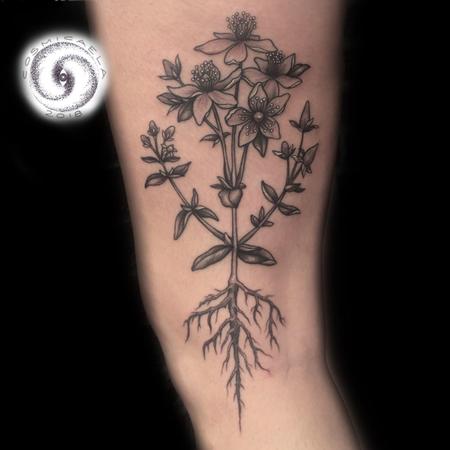 Thigh Flowers Tattoo Thumbnail