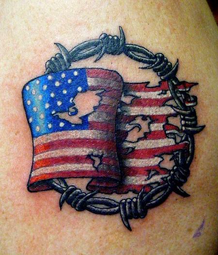 Tattoos - Barbwire Flag - 62592