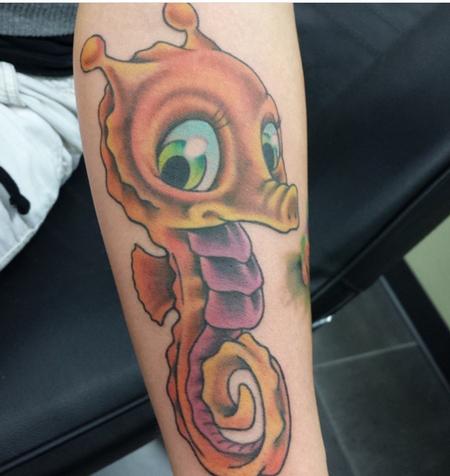 Tattoos - fun little seahorse - 140013