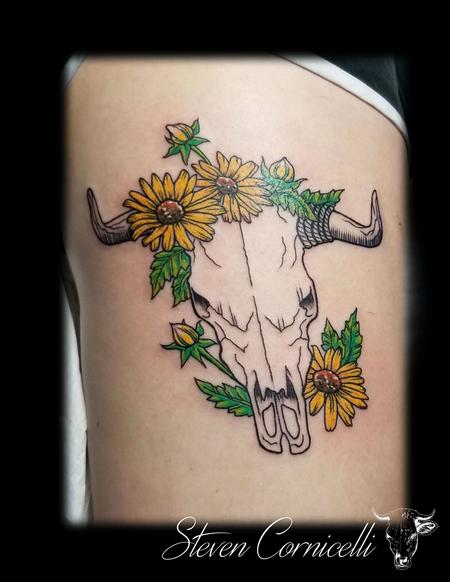 Tattoos - skulls and flowers - 138343