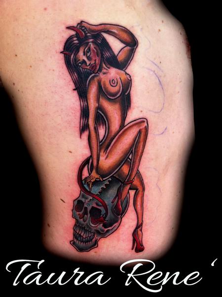 Tattoos - devil pin up  - 67920
