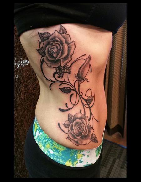 Tattoos - rib roses - 120093