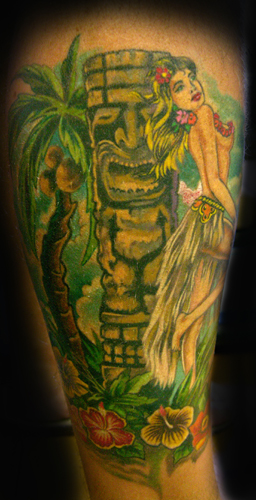 Kind of traditional tiki style tattoo Keyword Galleries Color Tattoos 