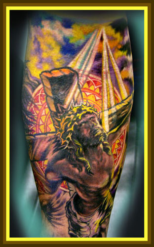 jesus on cross tattoo. Religious Cross Tattoos,