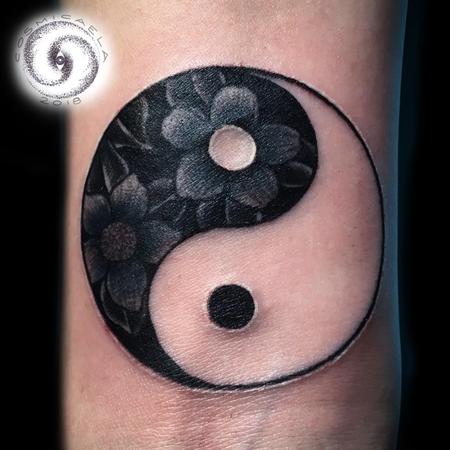 Tattoos - Floral Ying Yang - 133380