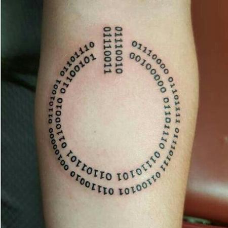 Tattoos - Power By Numbers Binary Tattoo - 127017