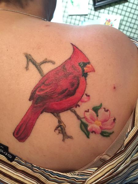 Tattoos - Cardinal and dogwood - 109034